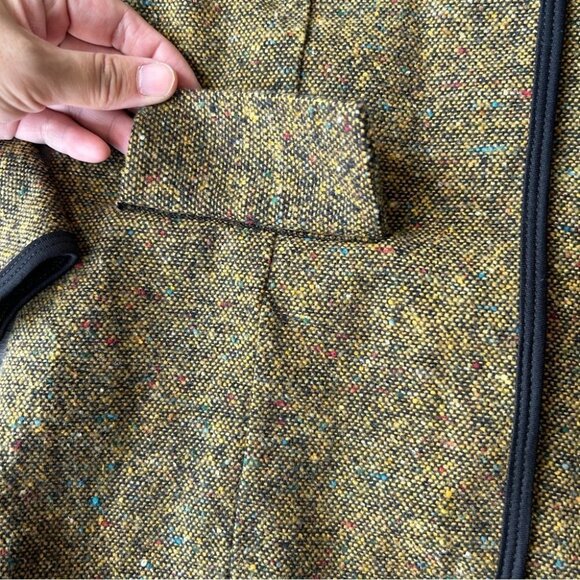 Monocracy Wool Blend Tweed Lightweight  Open Front Blazer - Picture 8 of 13